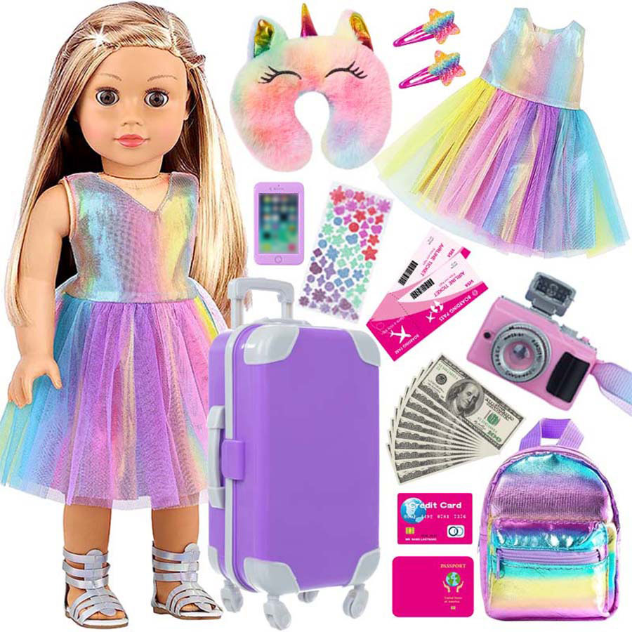 Laptop Accessories Girls - Ubranka i akcesoria dla lalek 18-calowych,