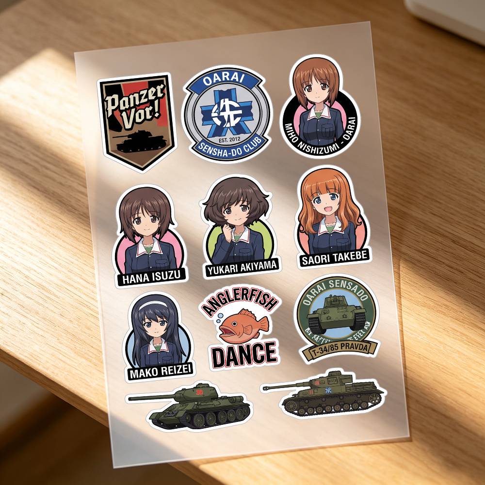 Laptop Accessories Girls - Naklejki motocyklowe Anime Girls Und Panzer,
