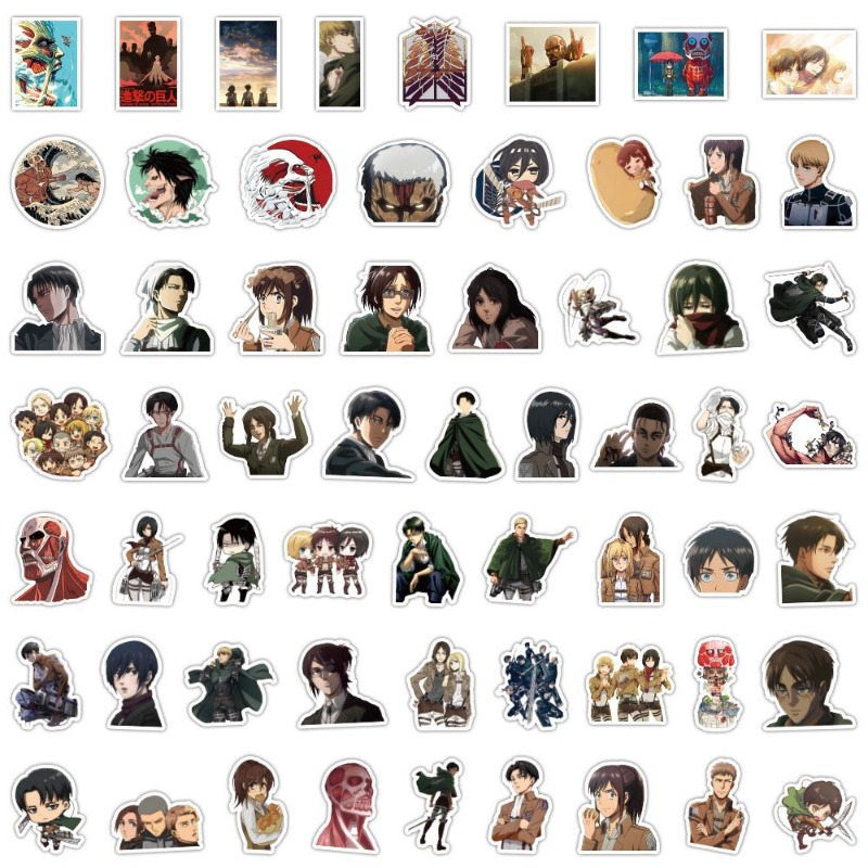 Laptop Accessories All - 60 szt. Naklejek Anime Atak Tytanów,